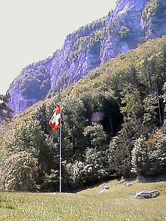 Swiss flag on the Rütli